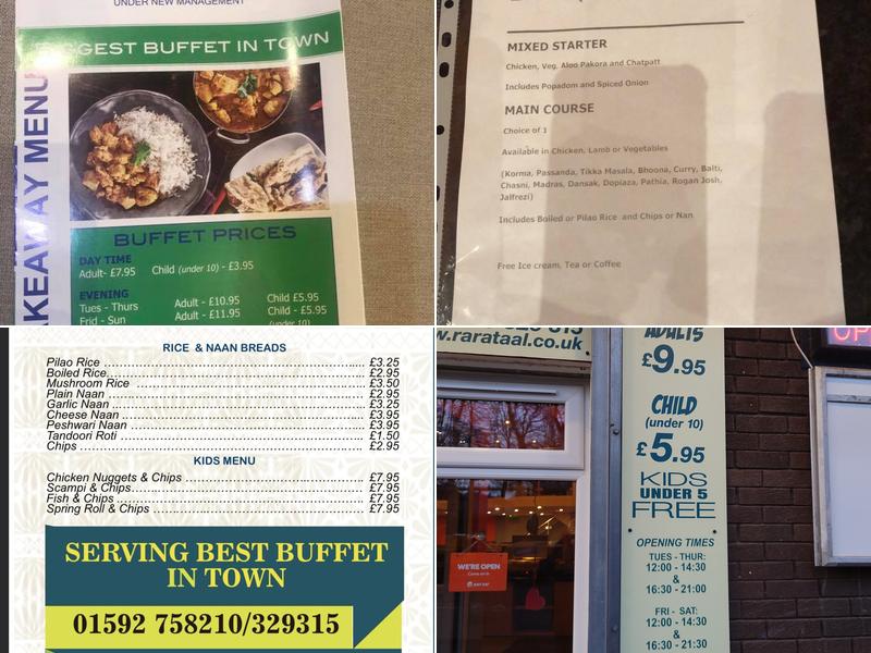 Rara Tal Indian Restaurant Menu