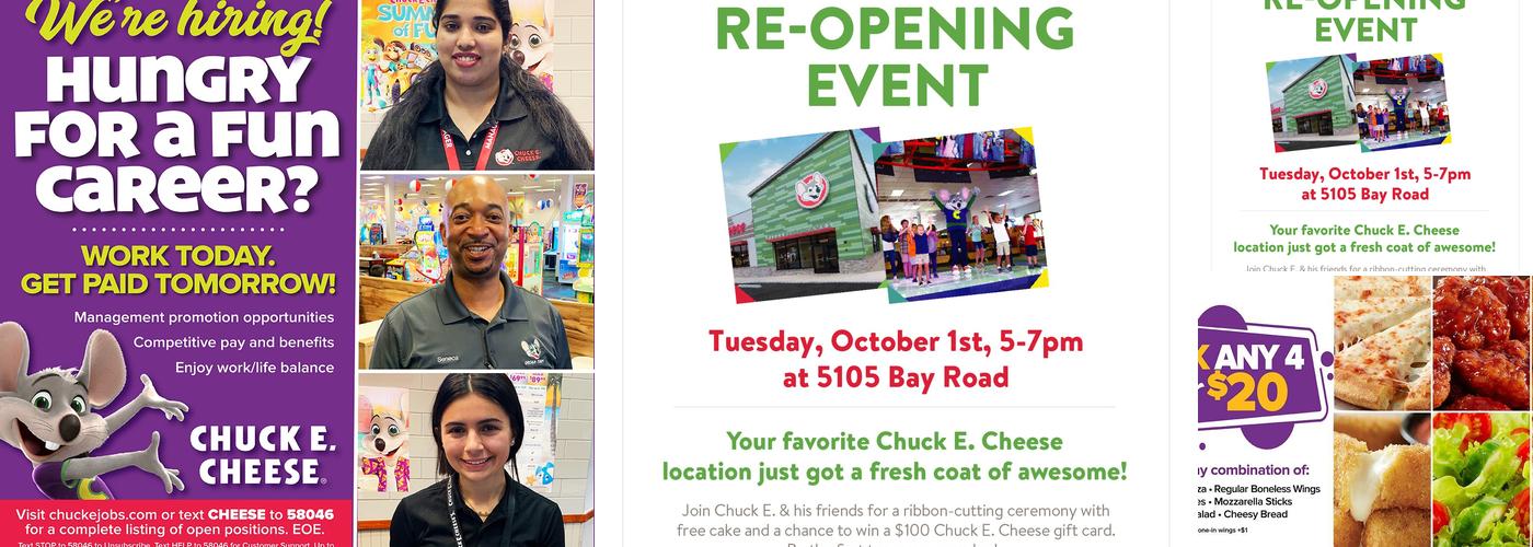 Chuck E. Cheese Menu