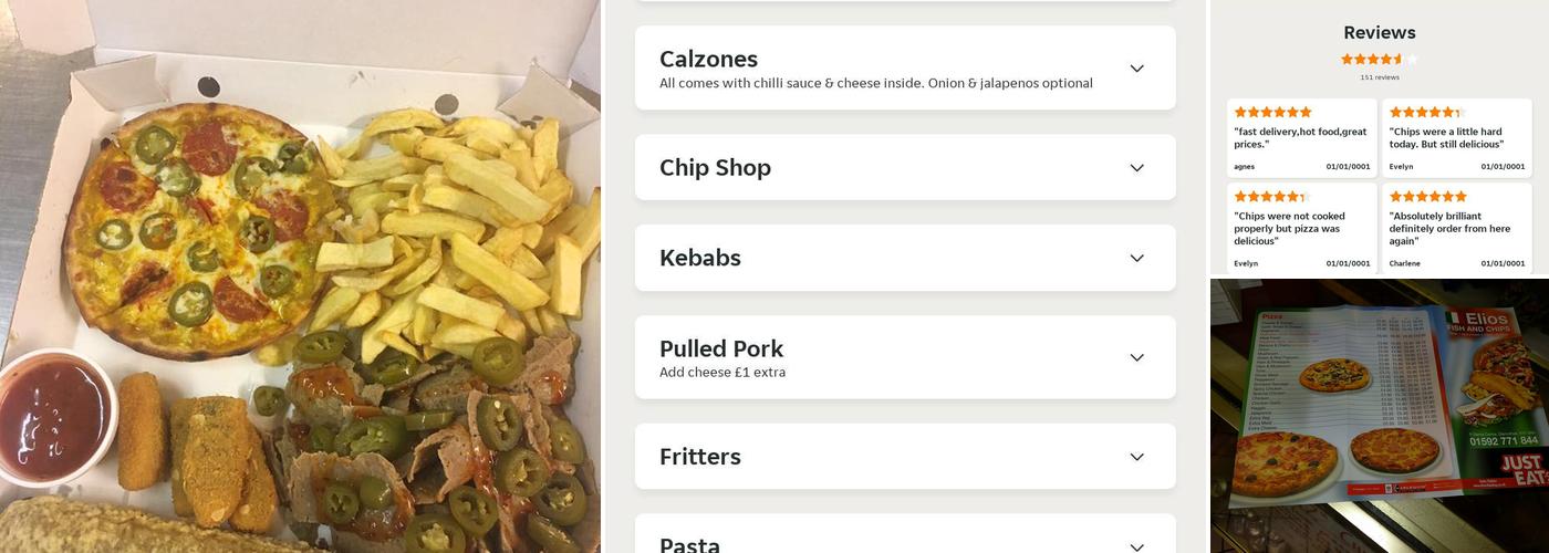 Elio's Chip Shop Menu