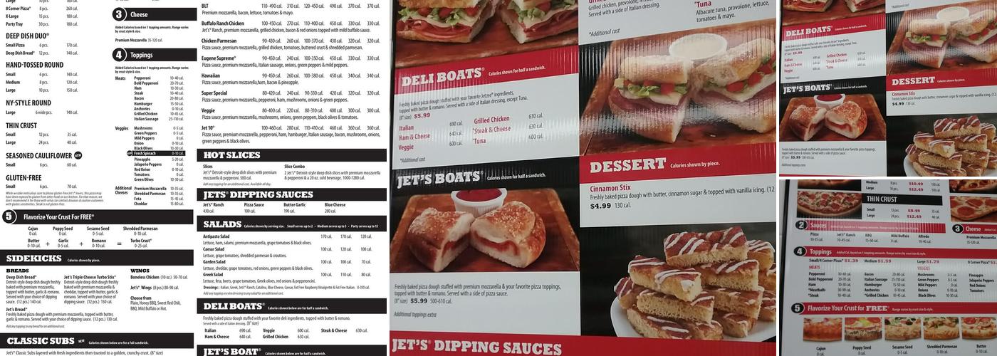 Jet's Pizza Menu