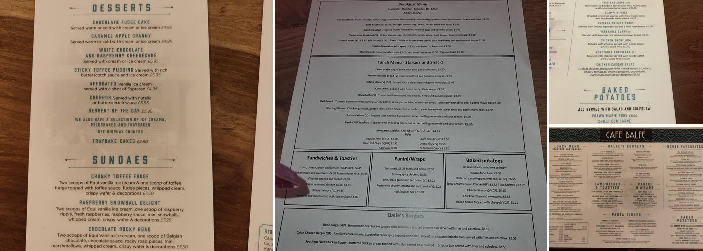 Cafe Balfe Menu
