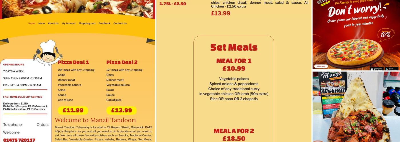The Manzil Tandoori Greenock Menu