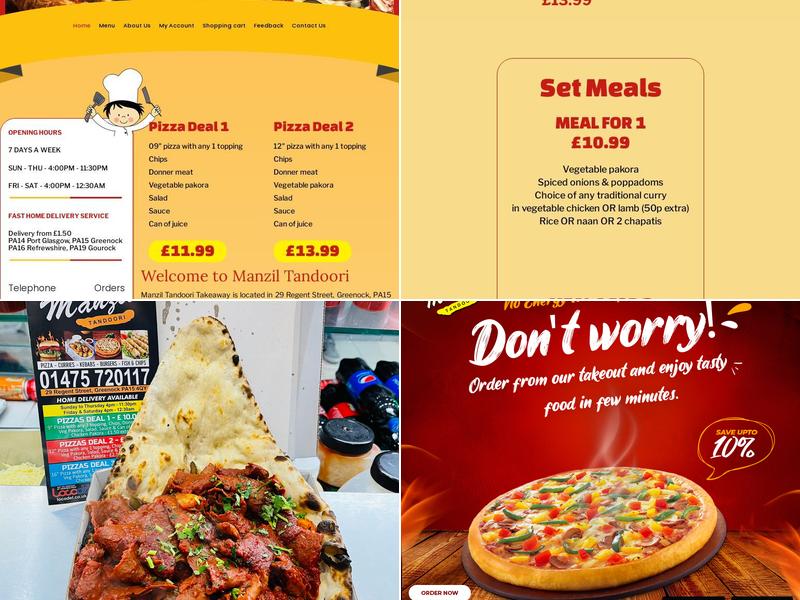 The Manzil Tandoori Greenock Menu