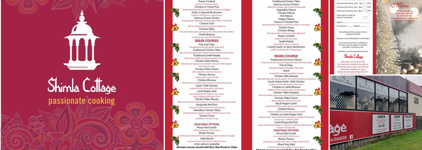 Shimla Cottage Menu