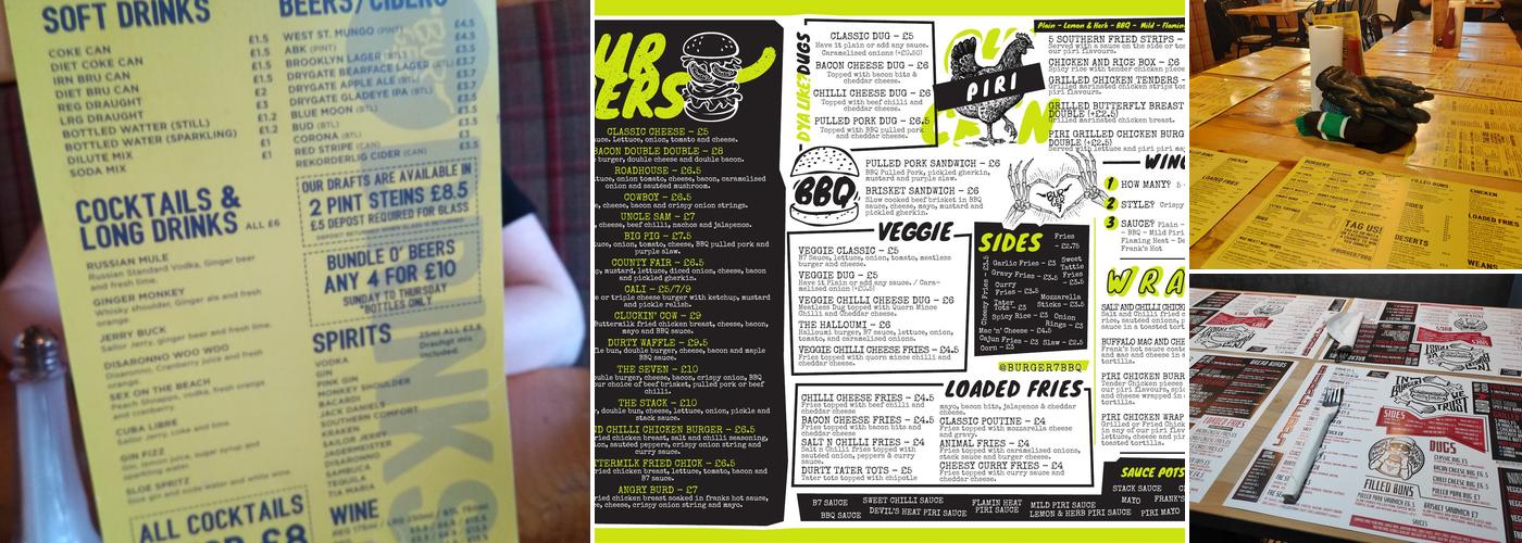 Burger7 Coatbridge Menu