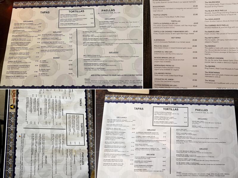 La Tortilla Menu