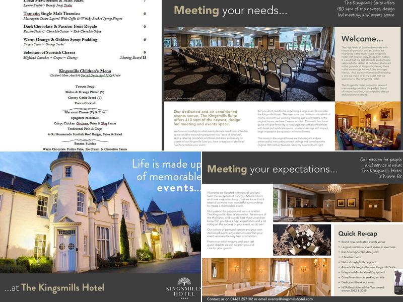 Kingsmills Hotel - Top Inverness Hotel with Swimming Pool Menu