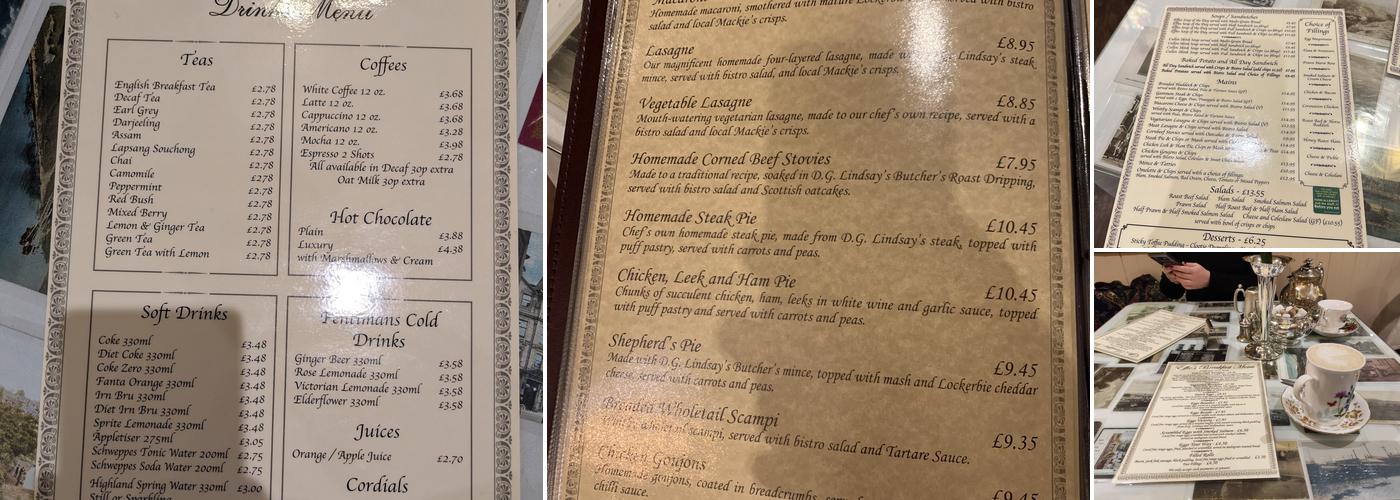 Effies of Perth Menu