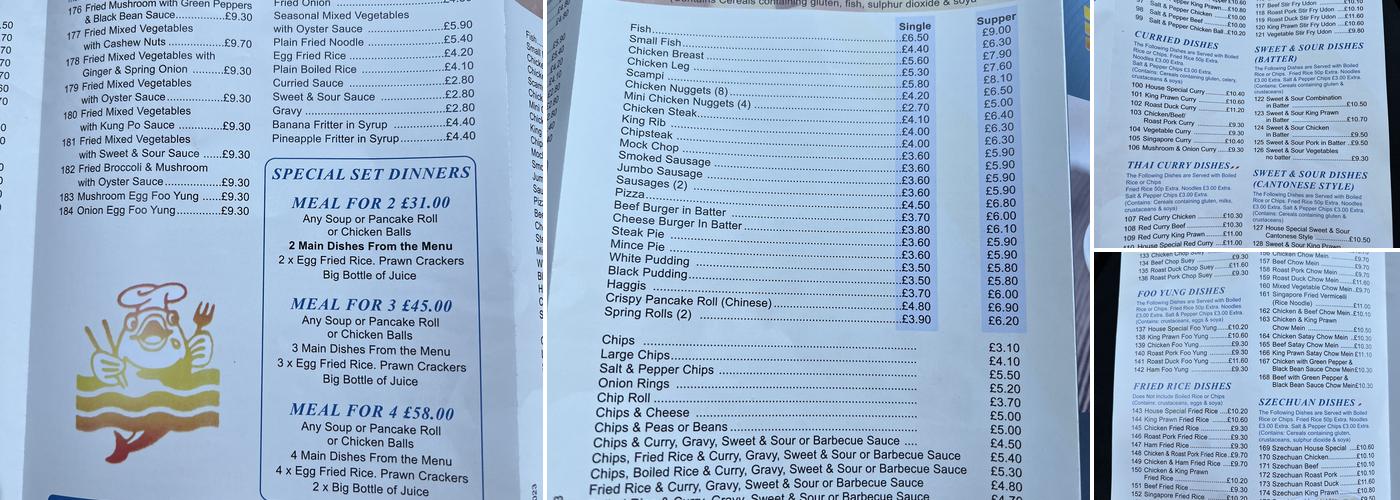Happy Valley Menu