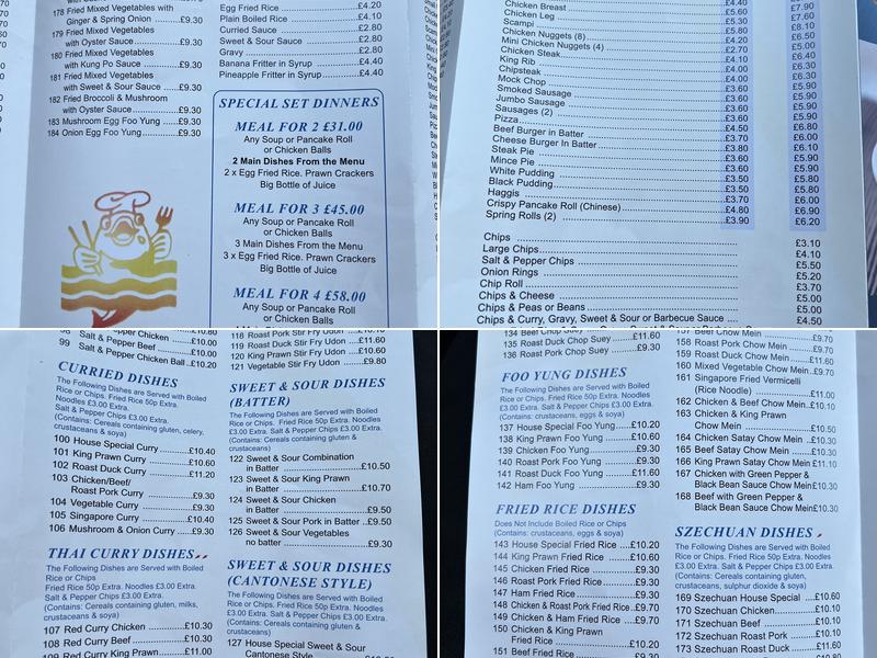 Happy Valley Menu