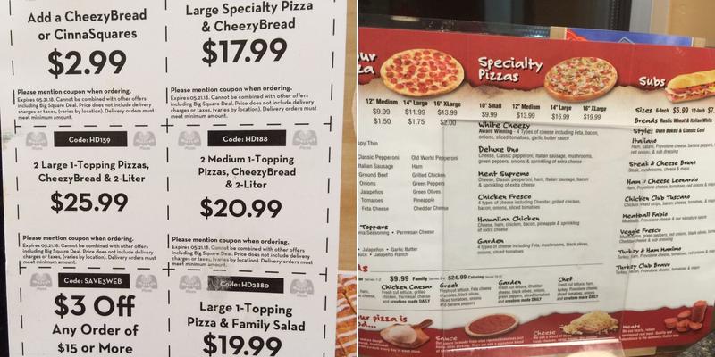Marco's Pizza Menu