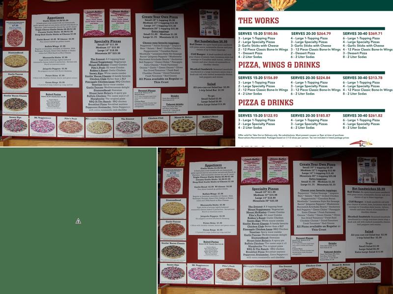 Mountain Mike's Pizza Menu
