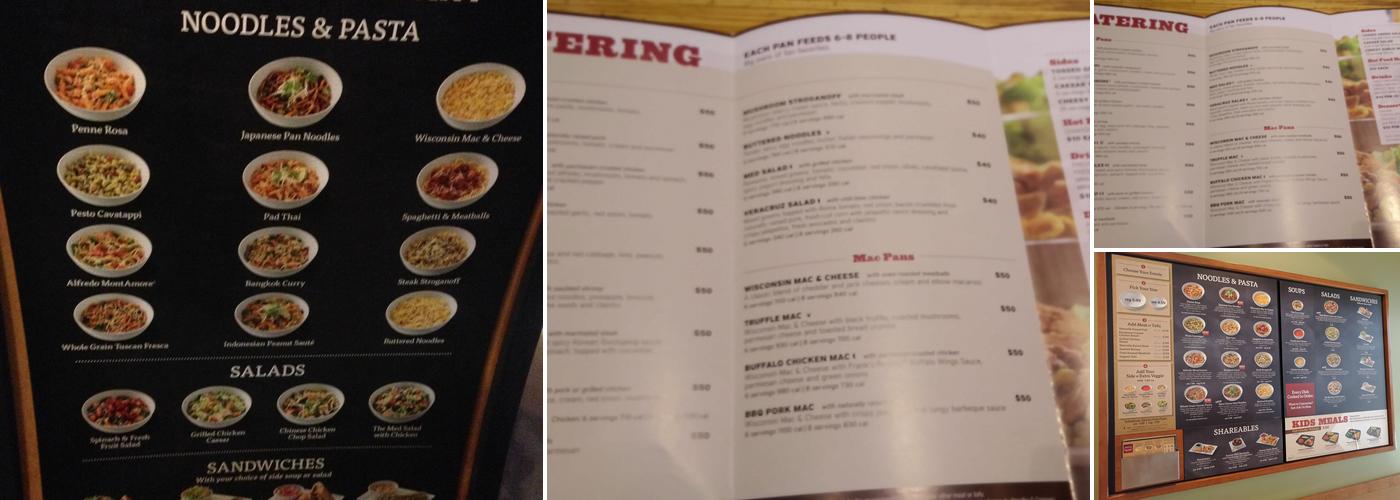 Noodles and Company Menu