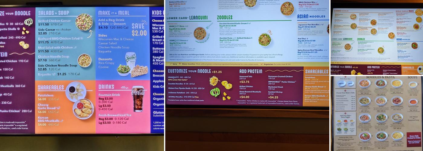 Noodles and Company Menu