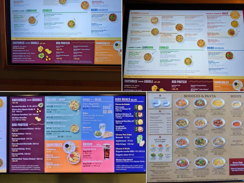 Noodles and Company Menu