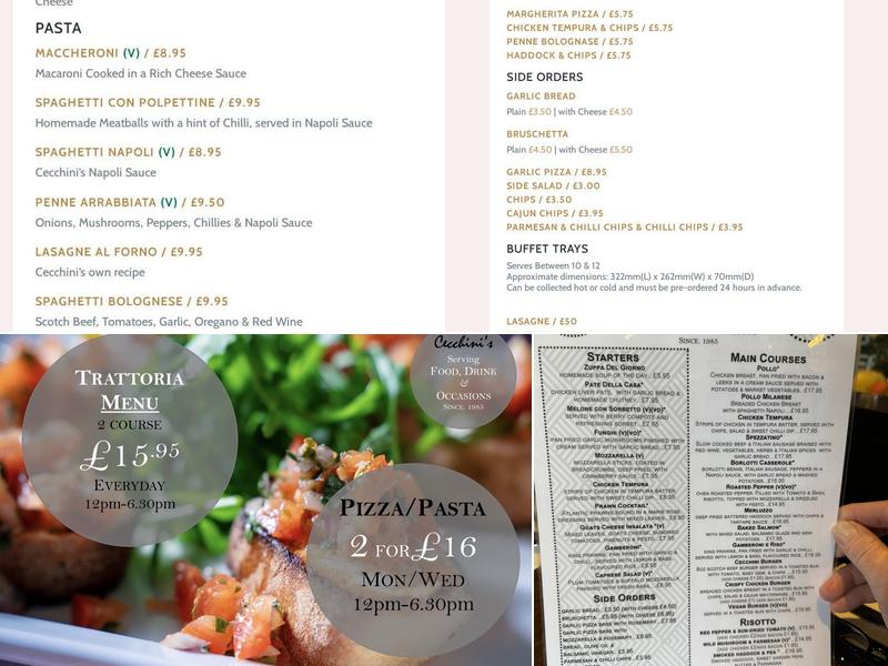 Cecchini’s Italian restaurant Menu
