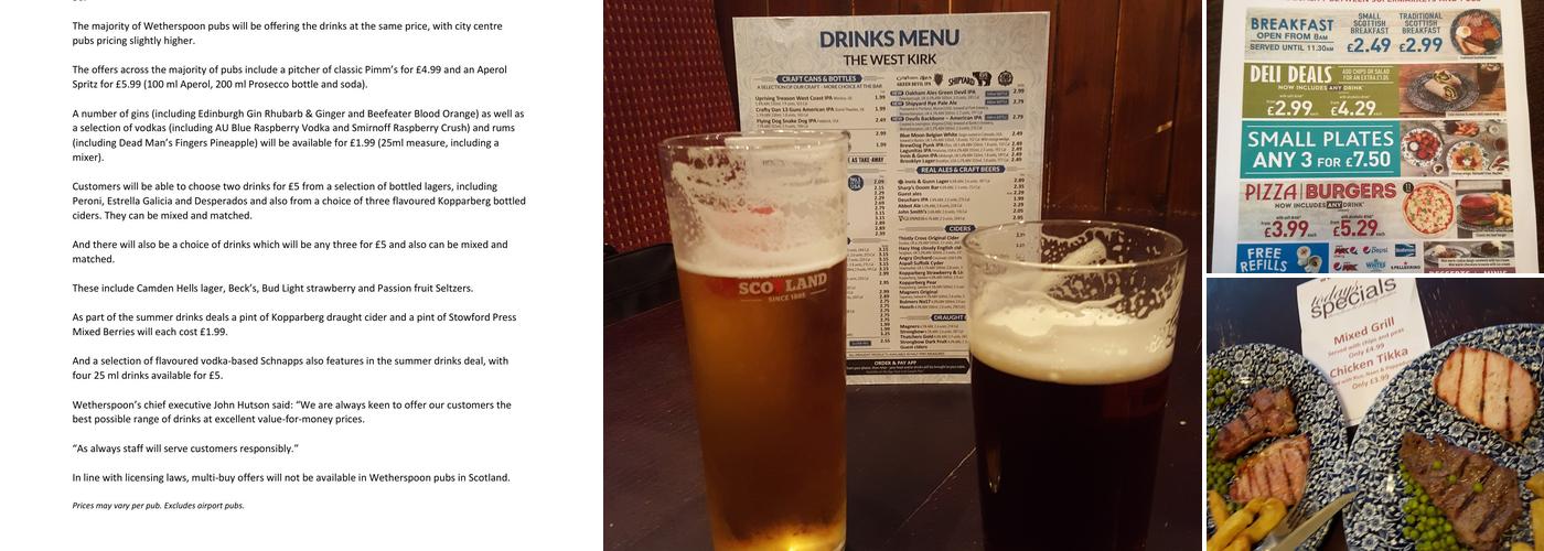 The West Kirk - JD Wetherspoon Menu