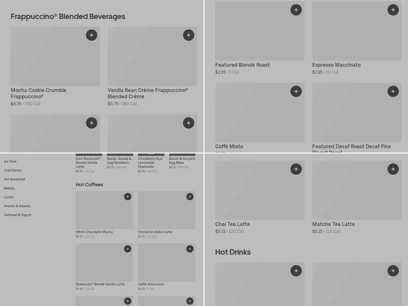 Starbucks Menu