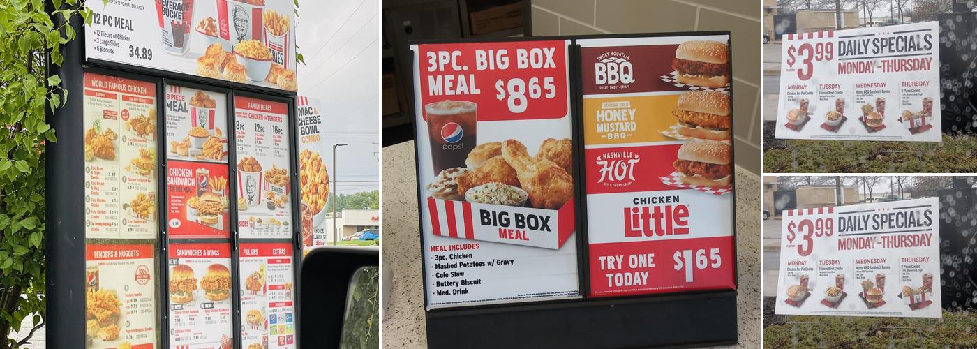 KFC Menu
