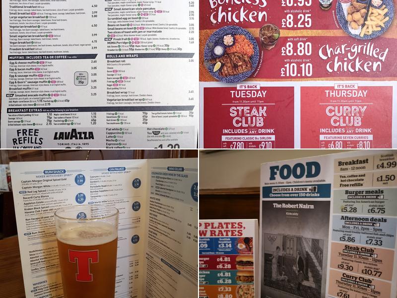 The Robert Nairn - JD Wetherspoon Menu