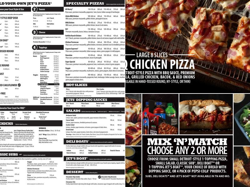 Jet's Pizza Menu