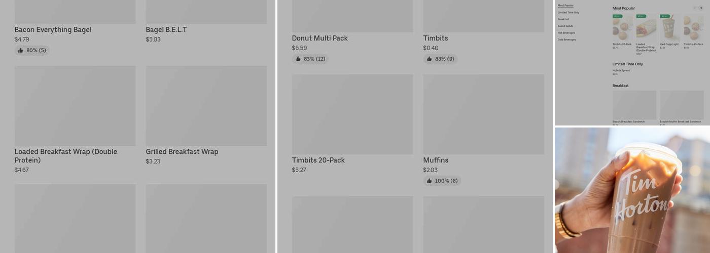 Tim Hortons Menu