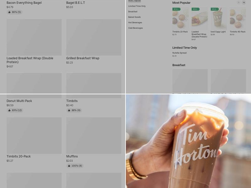 Tim Hortons Menu