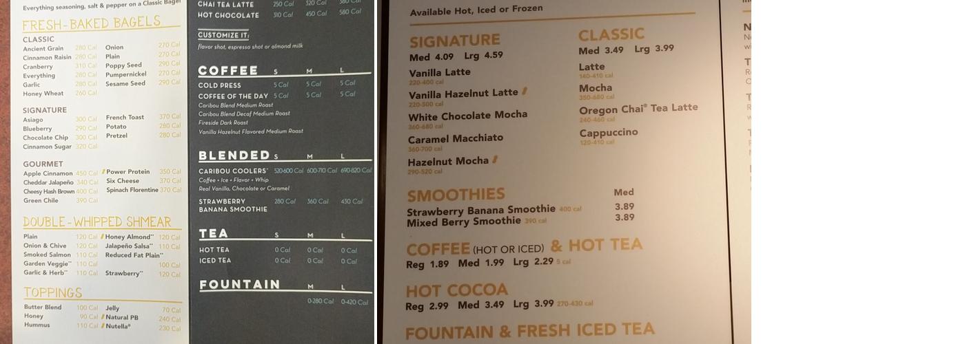 Einstein Bros. Bagels Menu