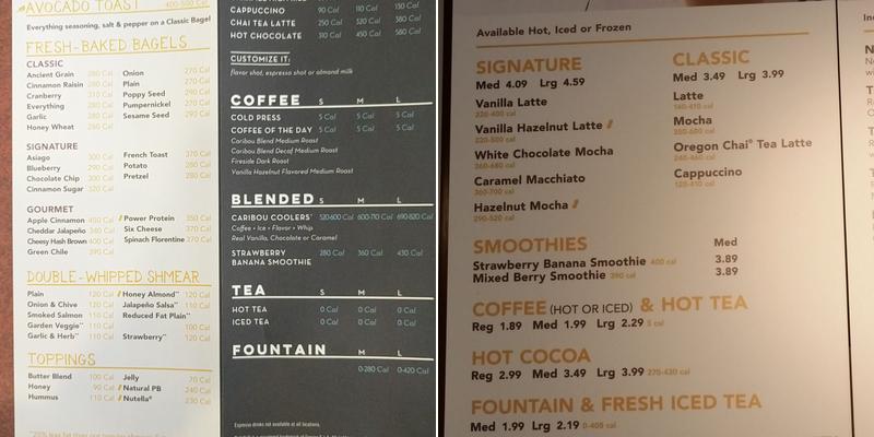Einstein Bros. Bagels Menu