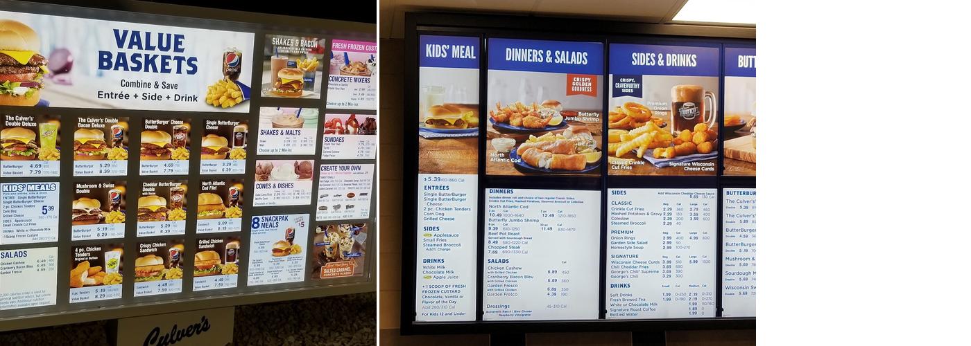 Culver’s Menu