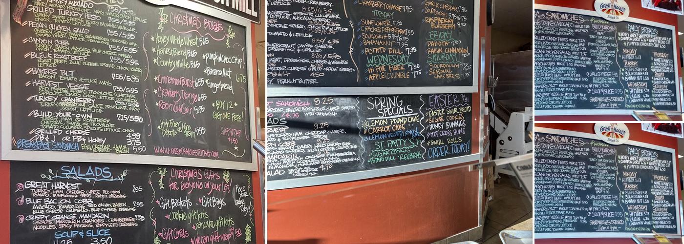 Great Harvest Bread Co. Bakery & Cafe Menu