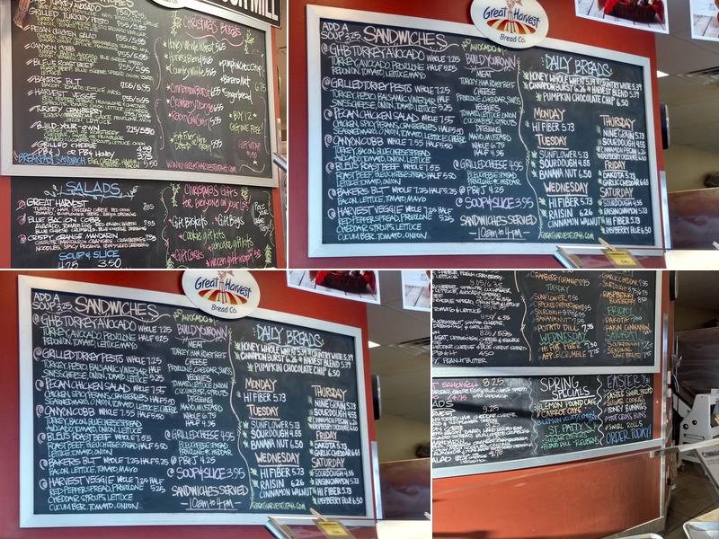 Great Harvest Bread Co. Bakery & Cafe Menu