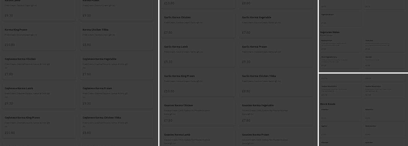 Tartan Tikka Takeaway Cumbernauld Menu