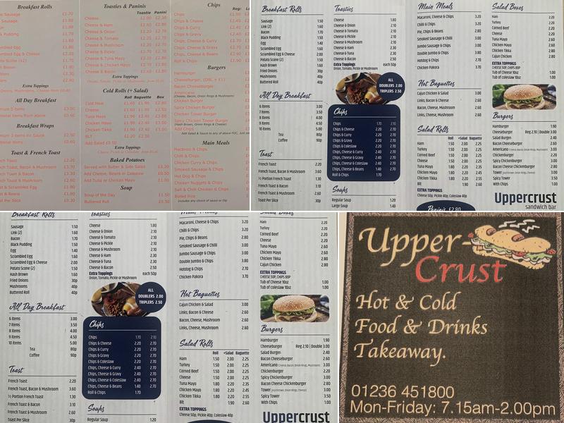 Uppercrust Menu