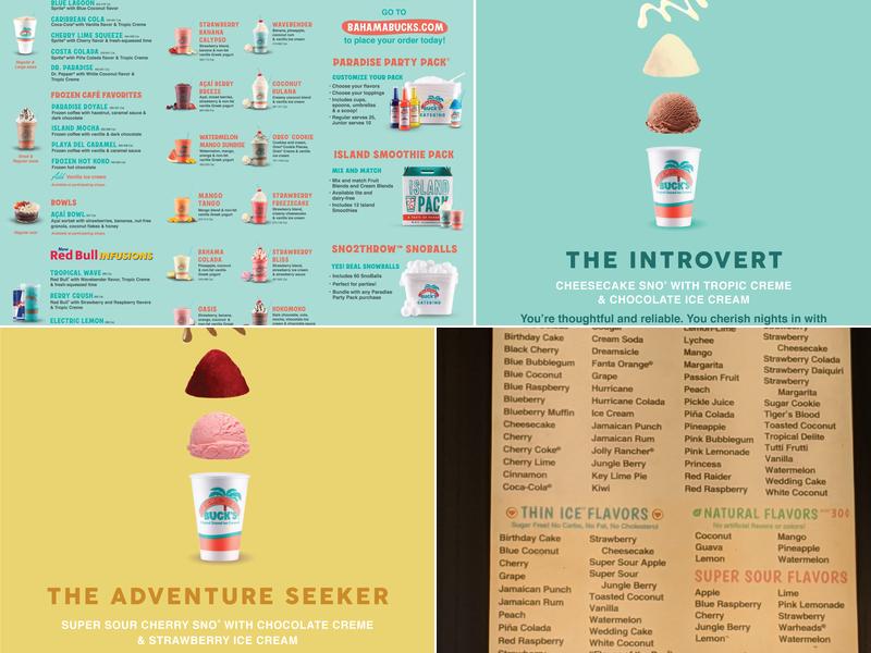 Bahama Buck's - Provo Menu