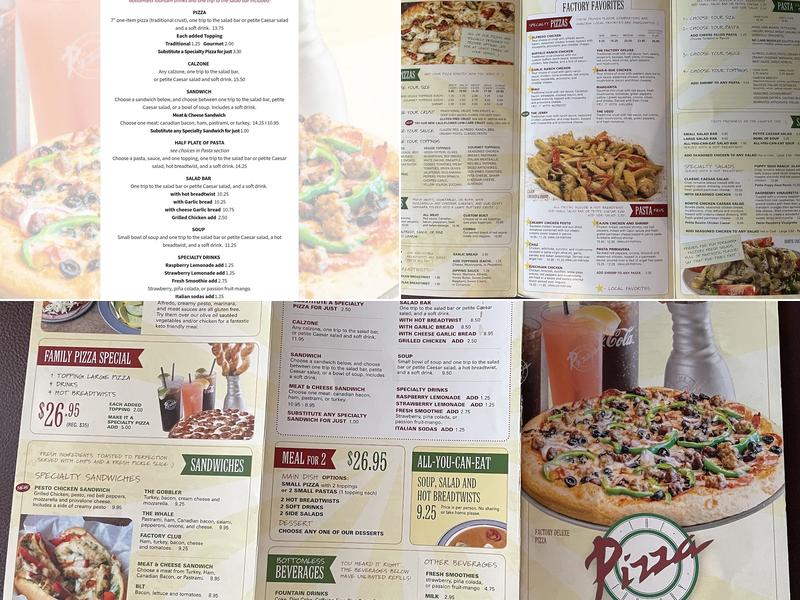 The Pizza Factory Menu