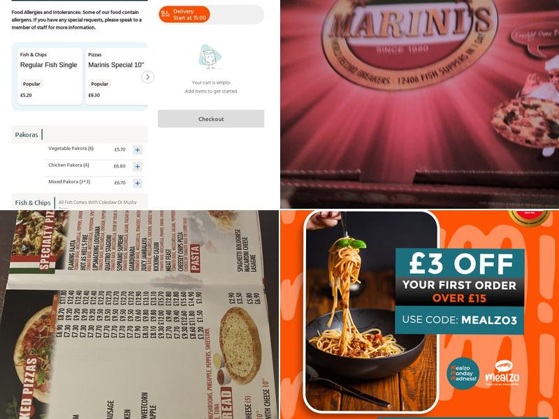 Marini's Takeaway Ladywell Menu