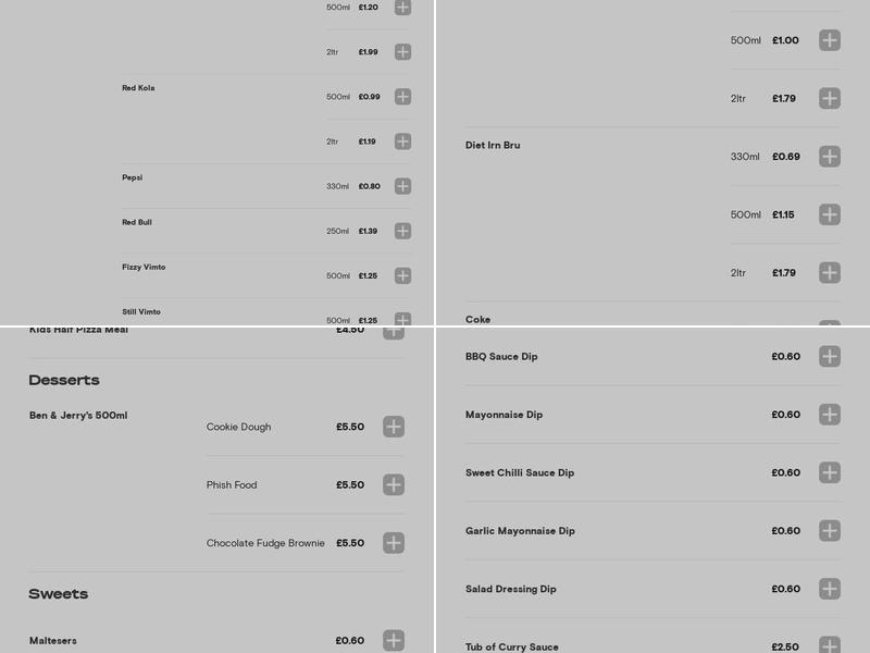 Aldo's Fish Bar Menu