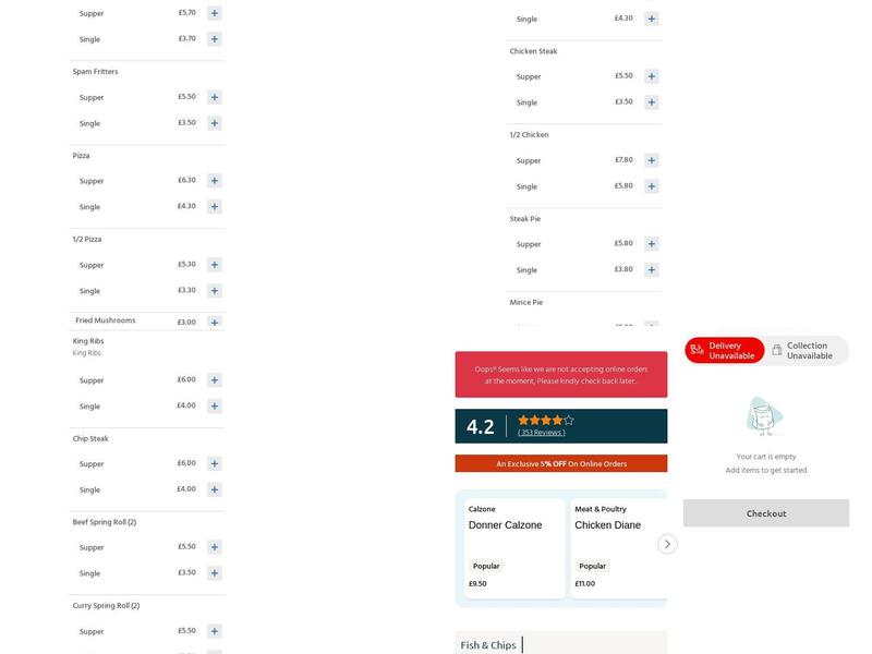 Vittorio's Fish & Chips Menu