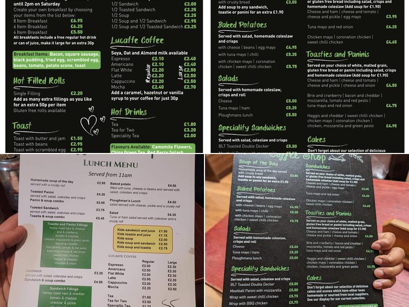 Hunter House Coffee Shop Menu