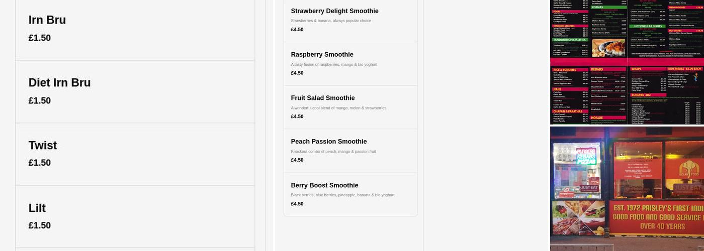 Raja Tandoori & German Donner Menu