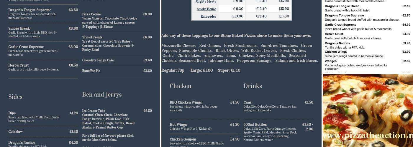 Pizza The Action Menu