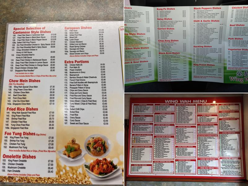 Wing Wah Menu