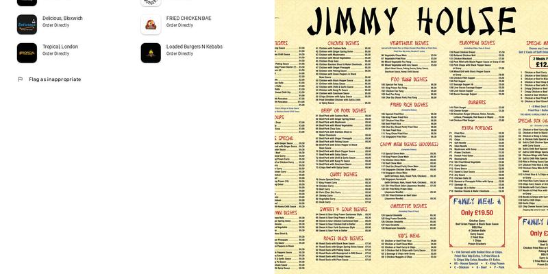 Jimmy House Menu