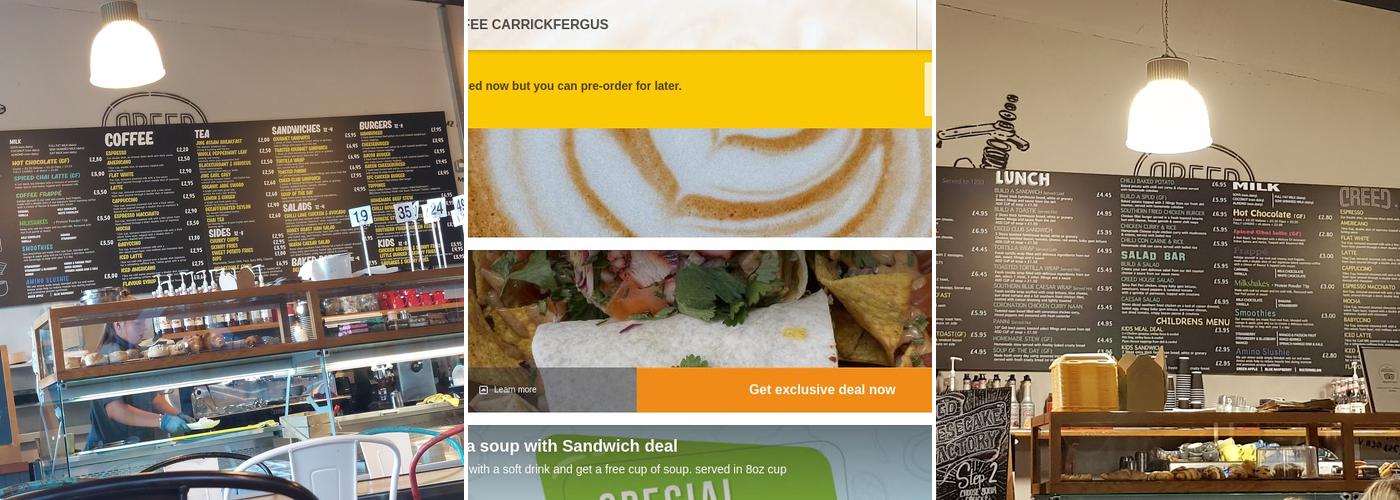 Creed Coffee Carrickfergus Menu