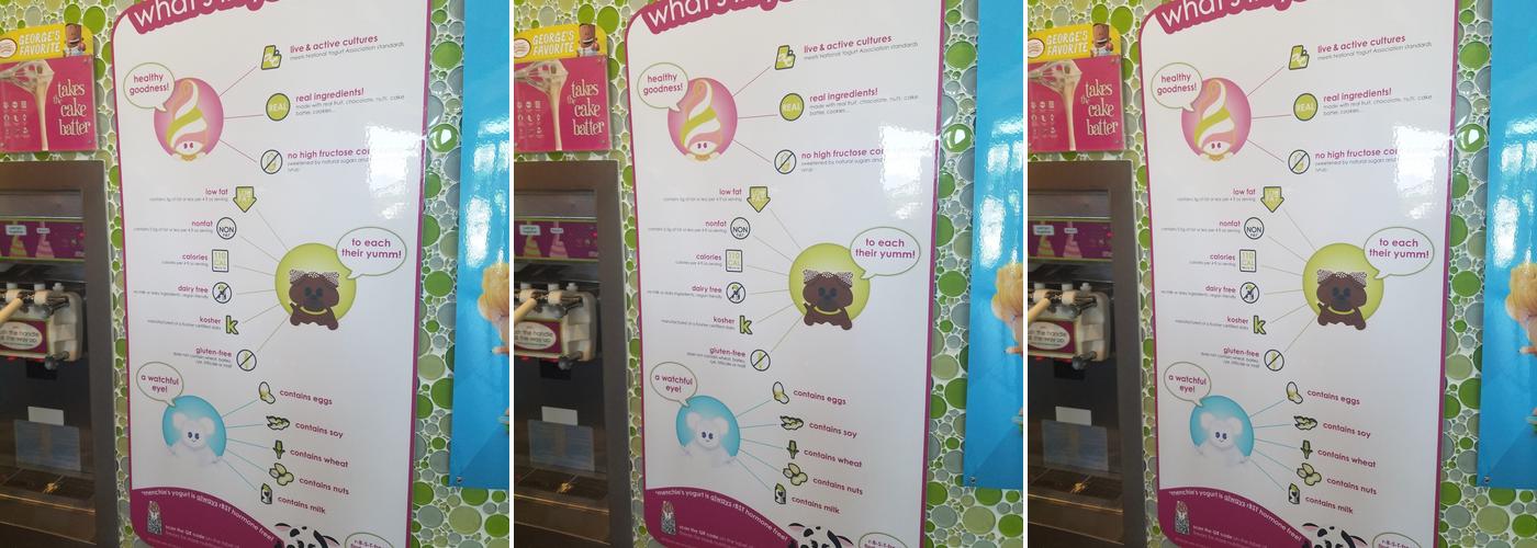 Menchie's Frozen Yogurt Menu