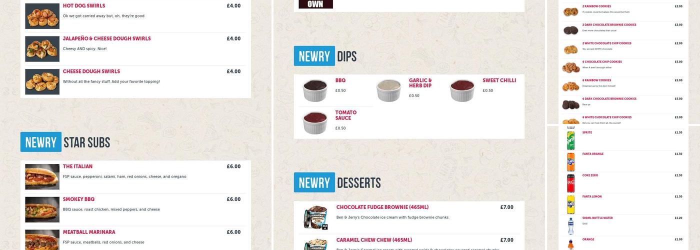 Four Star Pizza Newry Menu