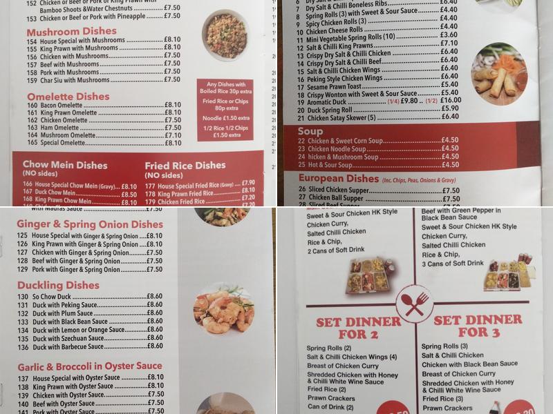 East Ocean Newry Menu