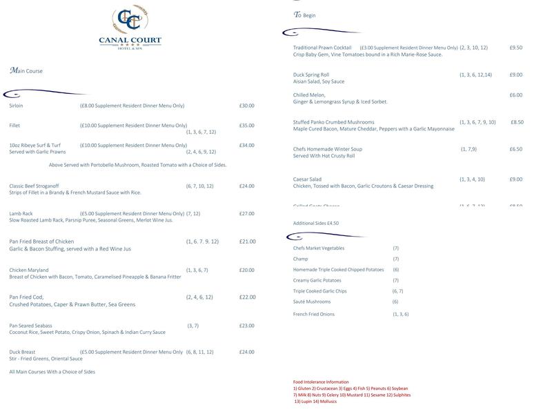 Old Mill Restaurant Menu