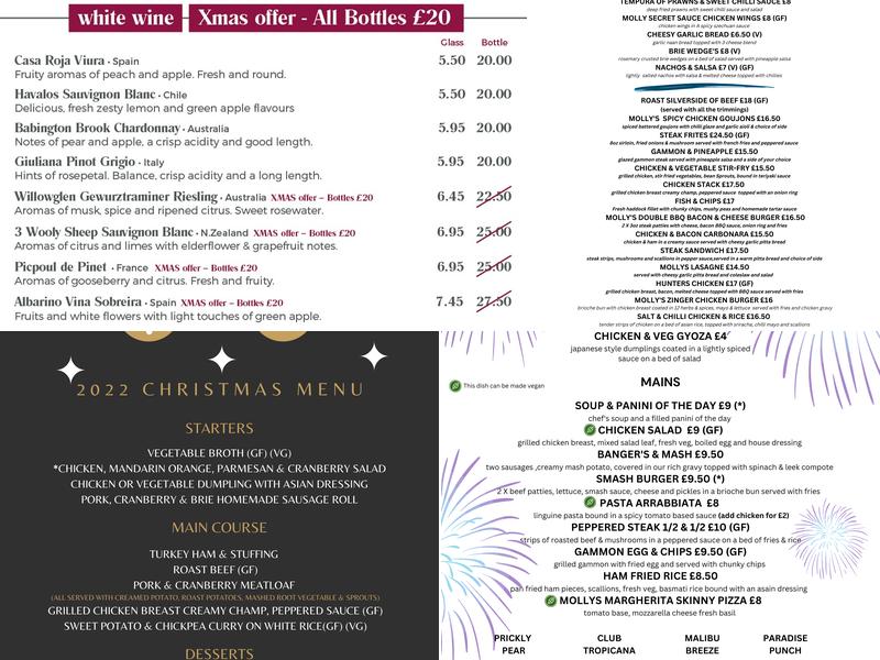 Molly Brown's Eatery, Terrace & Bar Menu